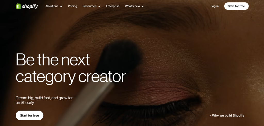 Shopify homepage
