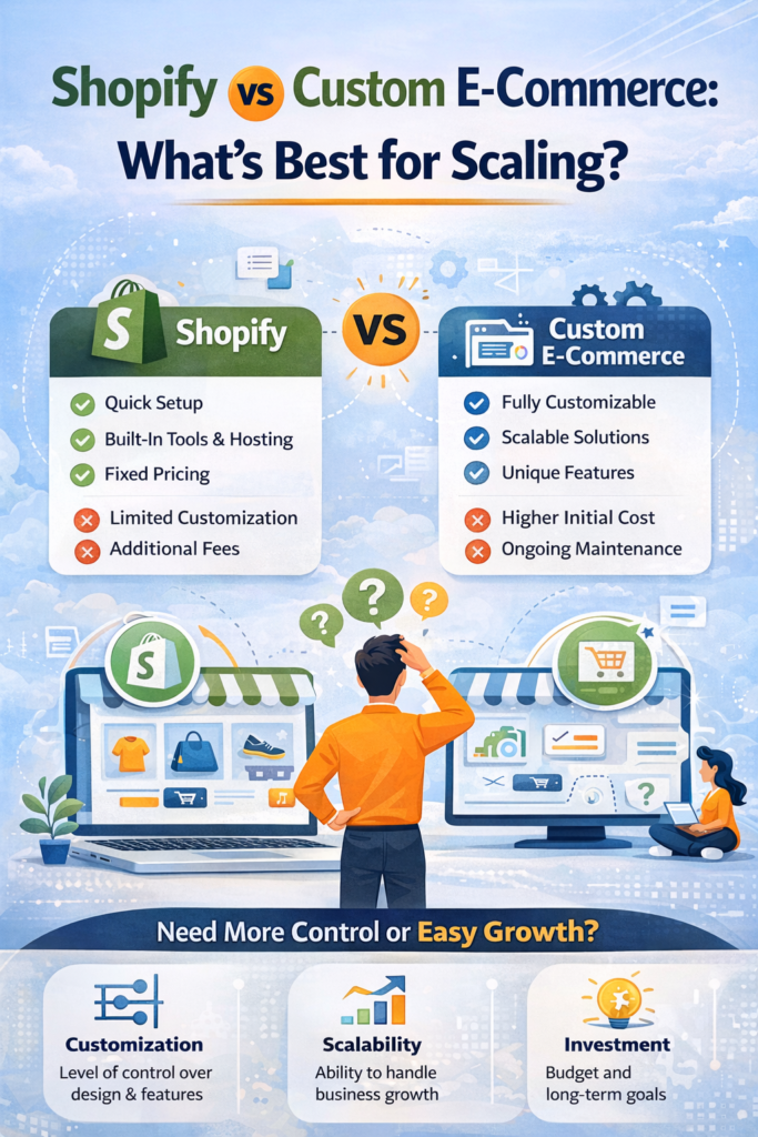 Shopify vs Custom E-commerce solutions