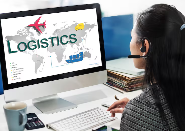 Businessman presenting news on laptop screen