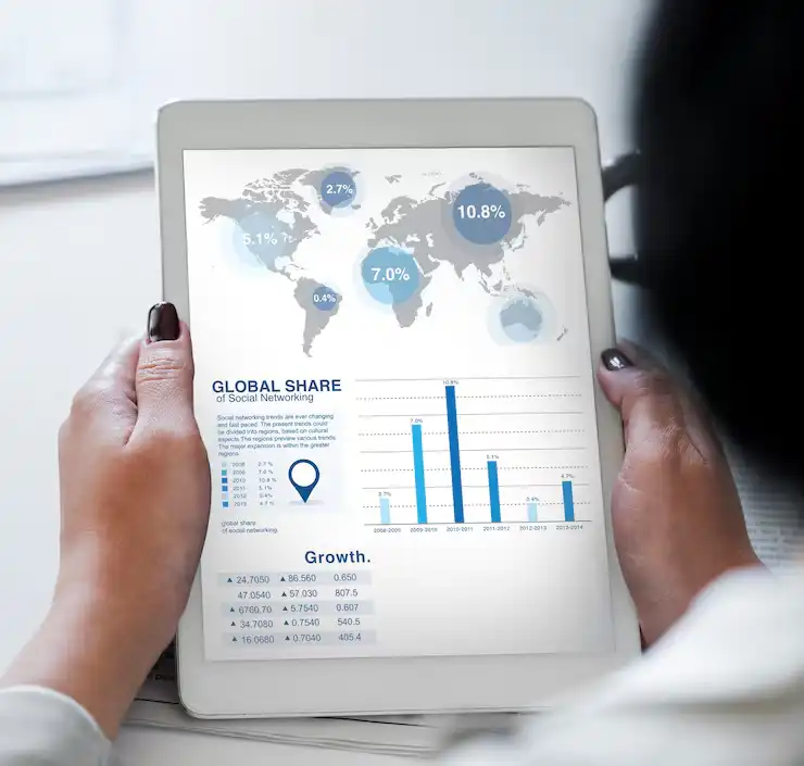 Businesswoman using tablet in office