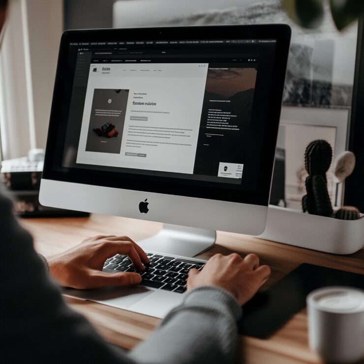 person setting on laptop