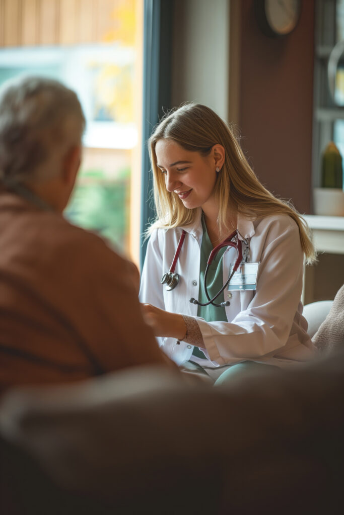 realistic scene with health worker